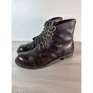 Red Wing Iron Ranger 4606 Ebony Harness Leather Boots Dr Sole Resole Mens 8.5 D